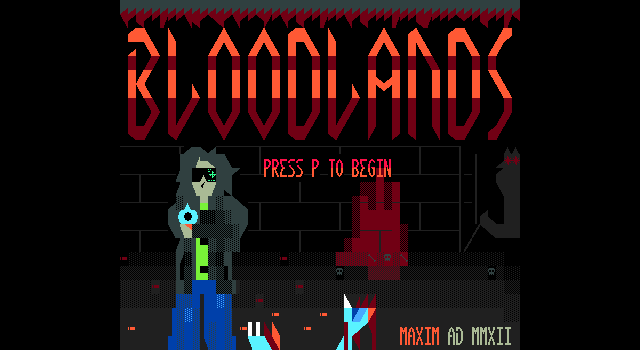 Title screen of 'Bloodlands'.