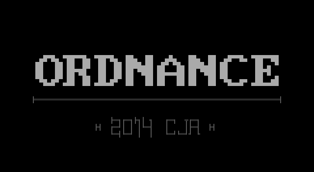 Title screen of 'Ordnance'.